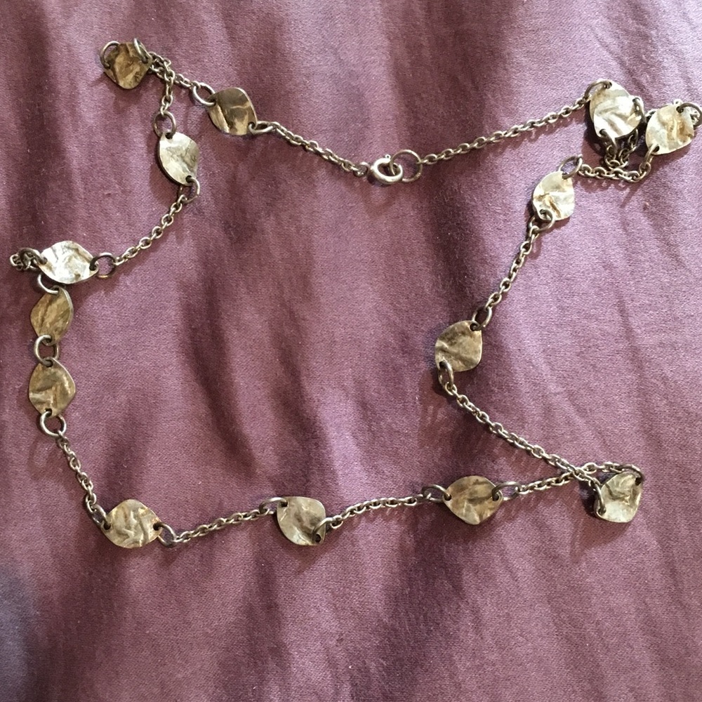 Sterling Artisan hammered link chain necklace